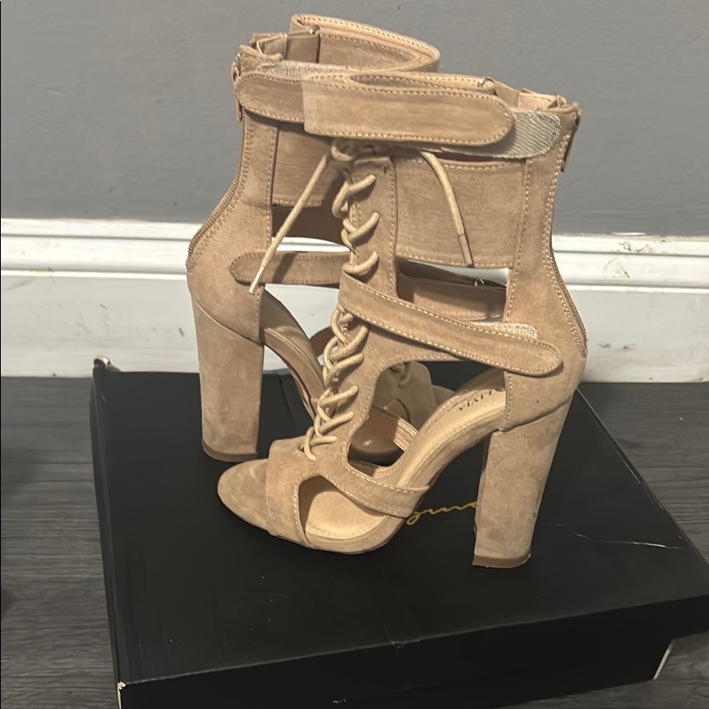 Elegant Tan Suede Women's Heels